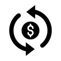 Refund Vector Glyph Icon For Personal And Commercial Use.