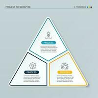 Infographic process design with icons and 3 options or steps. vector