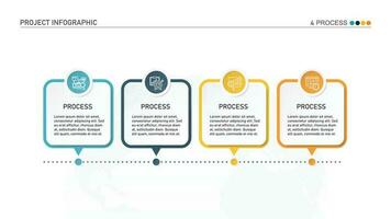 Infographic process design with icons and 4 options or steps. vector