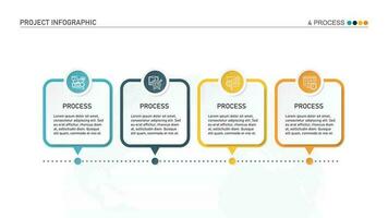 infografía proceso diseño con íconos y 4 4 opciones o pasos. vector