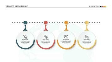 infografía proceso diseño con íconos y 4 4 opciones o pasos. vector