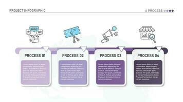 Infographic process design with icons and 4 options or steps. vector