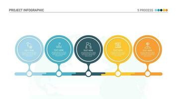 Infographic process design with icons and 5 options or steps. vector