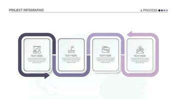 Infographic process design with icons and 4 options or steps. vector