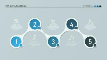 Infographic process design with icons and 5 options or steps. vector