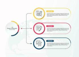 infografía proceso diseño con íconos y 3 opciones o pasos. vector