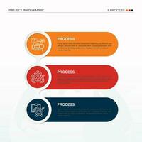 Infographic process design with icons and 3 options or steps. vector