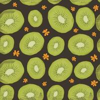 hand drawn fresh kiwi seamless pattern. Fruit repeat background. vector