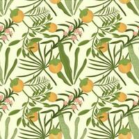 Summer pattern with tropical plant and exotic fruit seamless pattern. vector