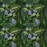 Summer pattern with tropical plant and exotic fruit seamless pattern. vector