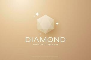 sparkling gem Cristal diamond logo design vector