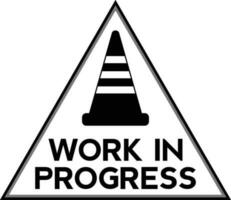 Triangle work in progress sign for construction site. vector