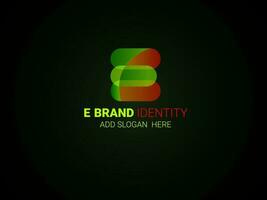 e letter logo initial colorful gradient vector