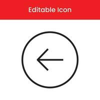 Left arrow icon, Left arrow outline icon, Left arrow vector icon