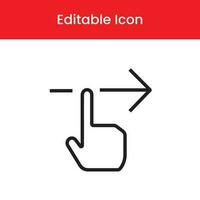 Swipe right icon, Swipe right outline icon, Swipe right vector icon