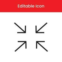 minimizar icono, minimizar contorno icono, minimizar vector icono