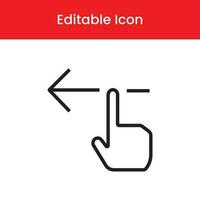 Swipe left icon, Swipe left outline icon, Swipe left vector icon