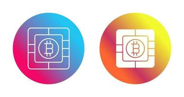 icono de vector de chip bitcoin