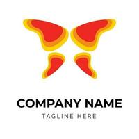 Beautiful butterfly logo design template vector