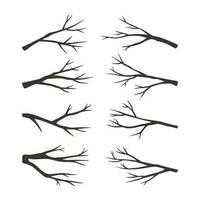 Set of vector black silhouette of branches.