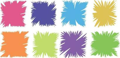 Set of colorful brush strokes isolated on white background. Vector illustration.