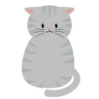 gato cabeza linda gris vector