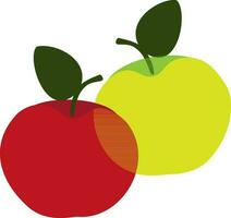 Vector illustration with green and red apples
