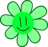 Groovy flower with smile vector