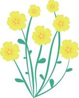 cute yellow flowers decorative icon vector illustration symbol graphic design