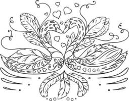 Coloring pages for adults and children. Coloring book. Black and white vector illustration.