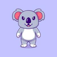 Vector cute koala angry cartoon vector icon illustration animal nature icon concept isolated premium