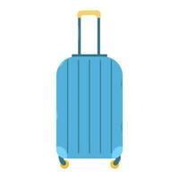 Isolated summer travel plastic bag with wheels in flat hand drawn vector style on white background. Stylish modern design.