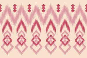 Ethnic Ikat fabric pattern geometric style.African Ikat embroidery Ethnic oriental pattern pink background. Abstract,vector,illustration.For texture,clothing,wrapping,decoration,carpet. vector