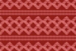 Ethnic Ikat fabric pattern geometric style.African Ikat embroidery Ethnic oriental pattern motifs red background. Abstract,vector,illustration.Texture,clothing,scraf,decoration,carpet,silk. vector