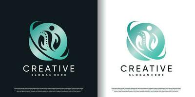 chiropractic logo design vector with creative  concept premium vector