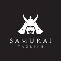 japonés samurai guerrero casco logotipo diseño con moderno editable vector ilustración.