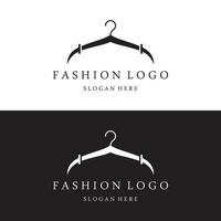 Simple coat hanger logo template design with creative idea.Logo for business, boutique, fashion, beauty. vector