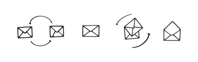 correo electrónico símbolo mano dibujado ilustración vector