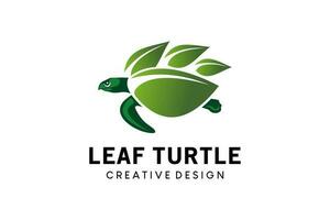 naturaleza hoja Tortuga logo diseño creativo concepto vector