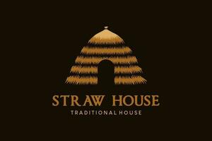 Abstract vintage traditional thatched house symbol logo design vector
