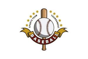 Baseball emblem logo design, sport symbol of baseball team and tournament vector