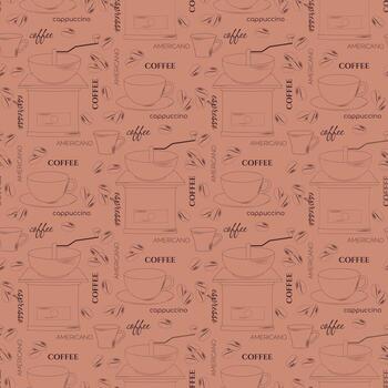 coffee seamless pattern vector
