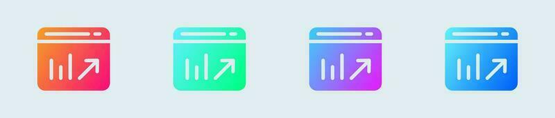 Chart solid icon in gradient colors. Statistic signs vector illustration.