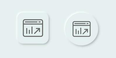 Chart line icon in neomorphic design style. Statistic signs vector illustration.