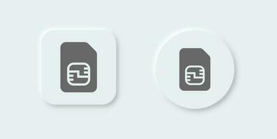 Sim card solid icon in neomorphic design style. Chips signs vector illustration.