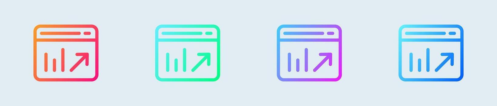 Chart line icon in gradient colors. Statistic signs vector illustration.