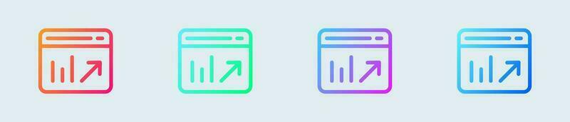 Chart line icon in gradient colors. Statistic signs vector illustration.
