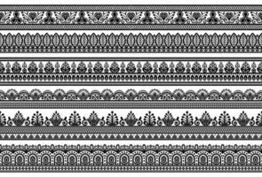 Vector set of floral elements. Seamless pattern for frames and borders. Used pattern brushes included.
