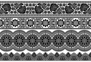 Vector set of floral elements. Seamless pattern for frames and borders. Used pattern brushes included.