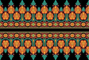 Botanical floral Seamless. Background Seamless Pattern Geometric Ethnic pattern design  for background, carpet, wallpaper, clothing, wrapping, Batik, fabric, printing textile illustration. vector